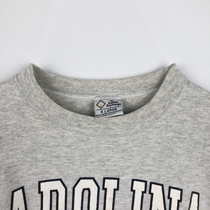 90'S The Cotton Exchange College Sweatshirt, Made in USA, Men's XL equivalent, Vintage cotton gray type Vintage Second Hand