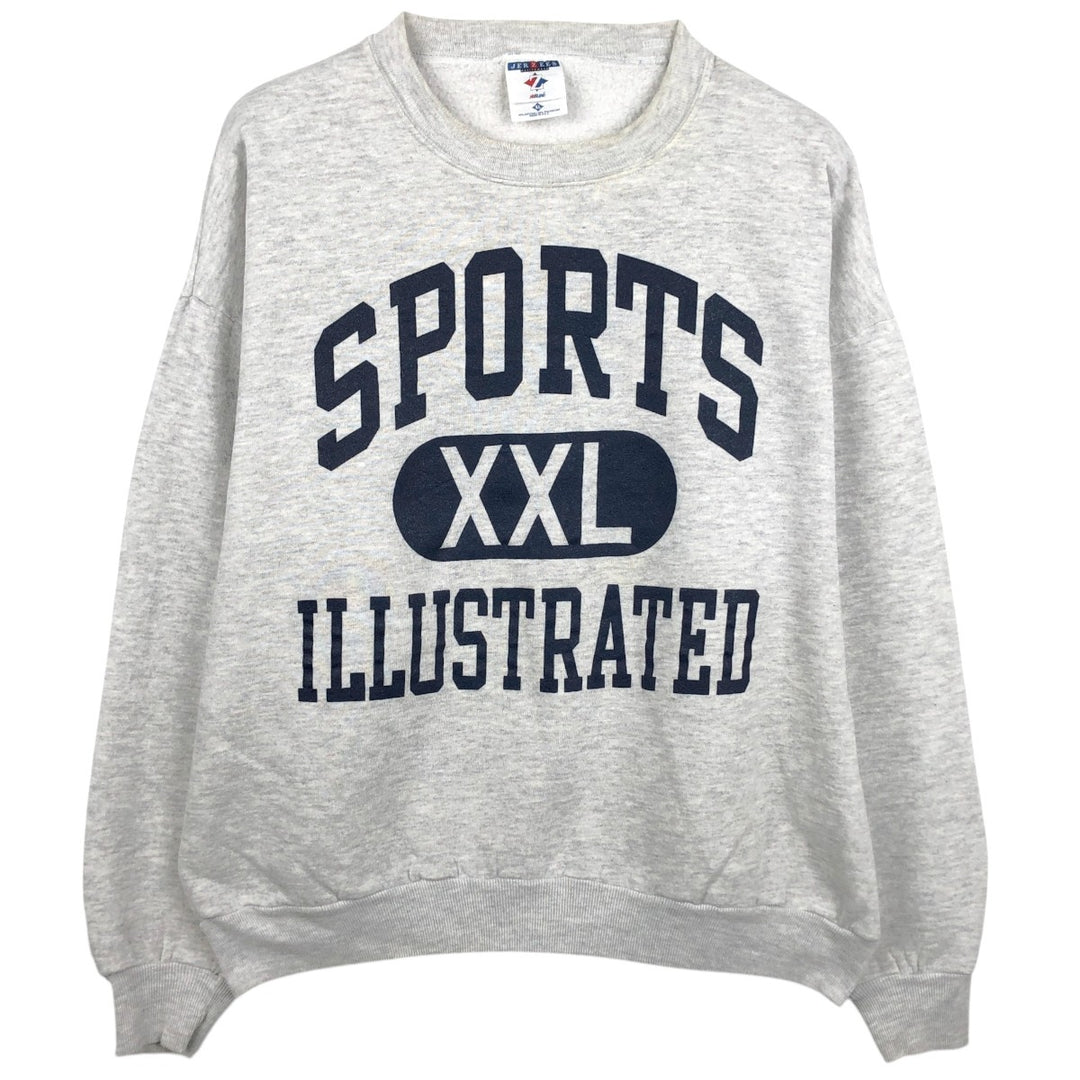 90'S Jerzees SPORTS ILLUSTRATED Print Sweatshirt, Made in USA, Men's XL equivalent, Vintage cotton gray type Vintage Second Hand