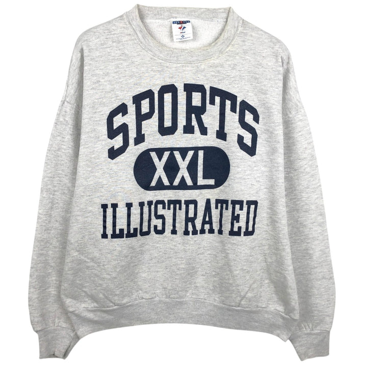 90'S Jerzees SPORTS ILLUSTRATED Print Sweatshirt, Made in USA, Men's XL equivalent, Vintage cotton gray type Vintage Second Hand