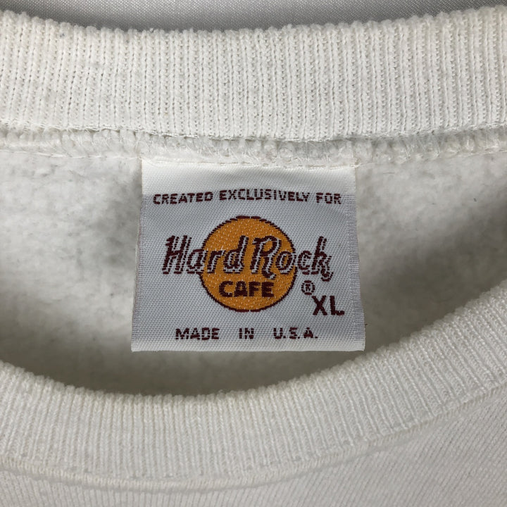 HARD ROCK CAFE Advertising Sweatshirt, Made in USA, Men's XL (approx.), Vintage. cotton white type Vintage Second Hand