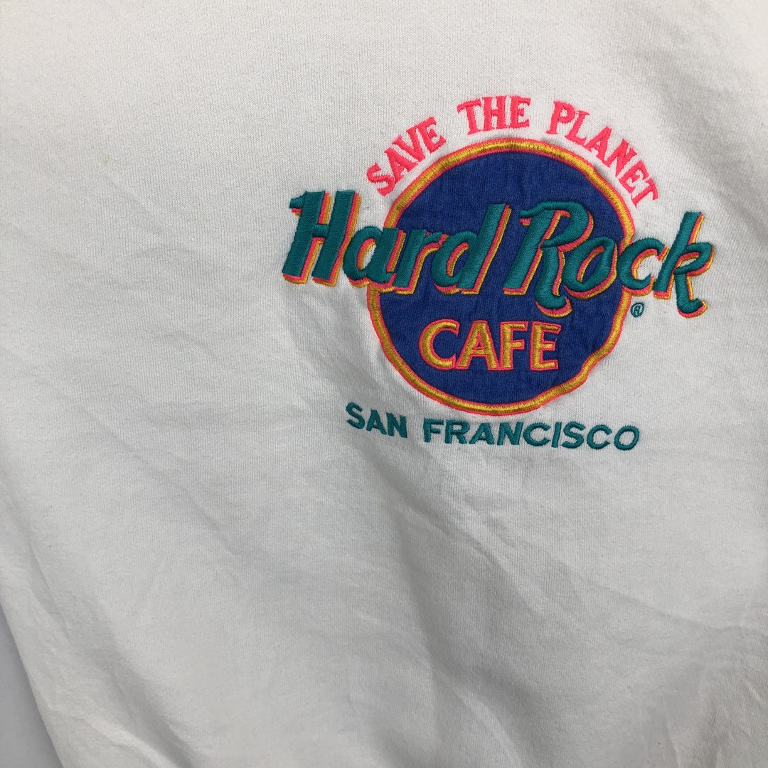 HARD ROCK CAFE Advertising Sweatshirt, Made in USA, Men's XL (approx.), Vintage. cotton white type Vintage Second Hand