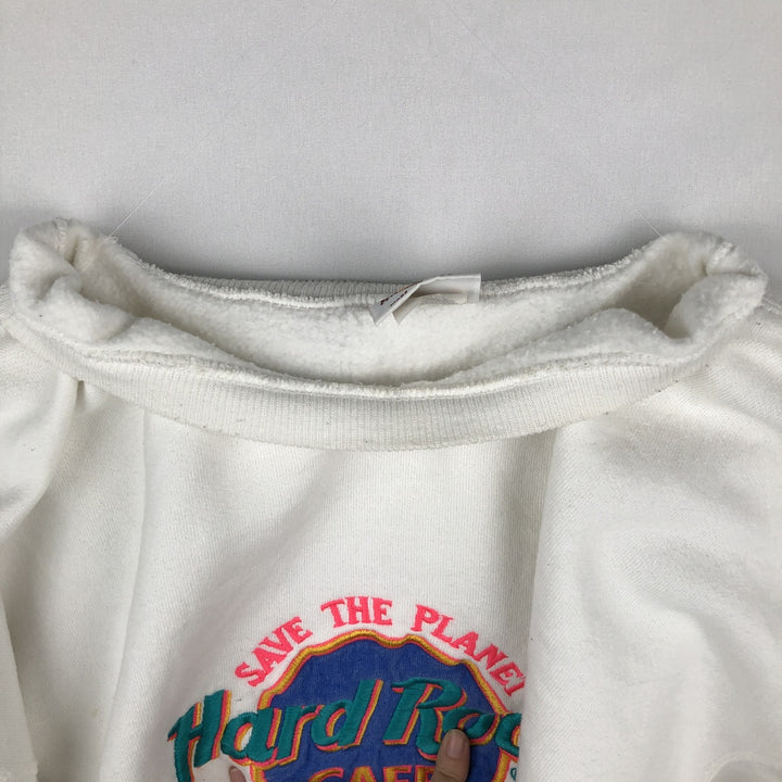 HARD ROCK CAFE Advertising Sweatshirt, Made in USA, Men's XL (approx.), Vintage. cotton white type Vintage Second Hand