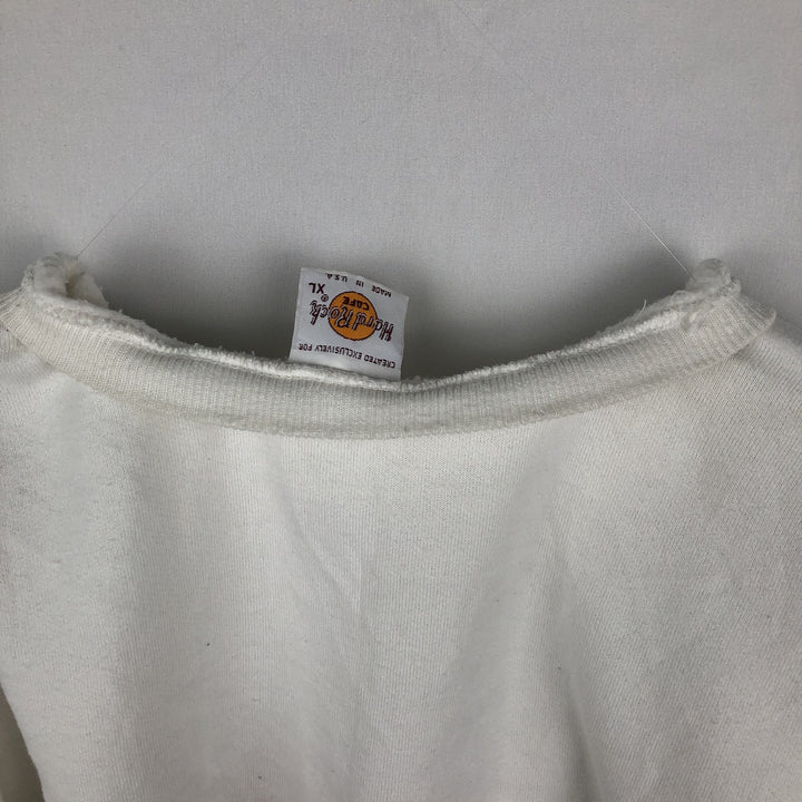 HARD ROCK CAFE Advertising Sweatshirt, Made in USA, Men's XL (approx.), Vintage. cotton white type Vintage Second Hand