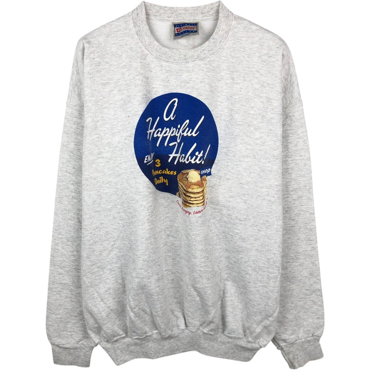 Hanes IHOP Advertising Sweatshirt, Men's Size XL (approx.) unclear gray type Vintage Second Hand
