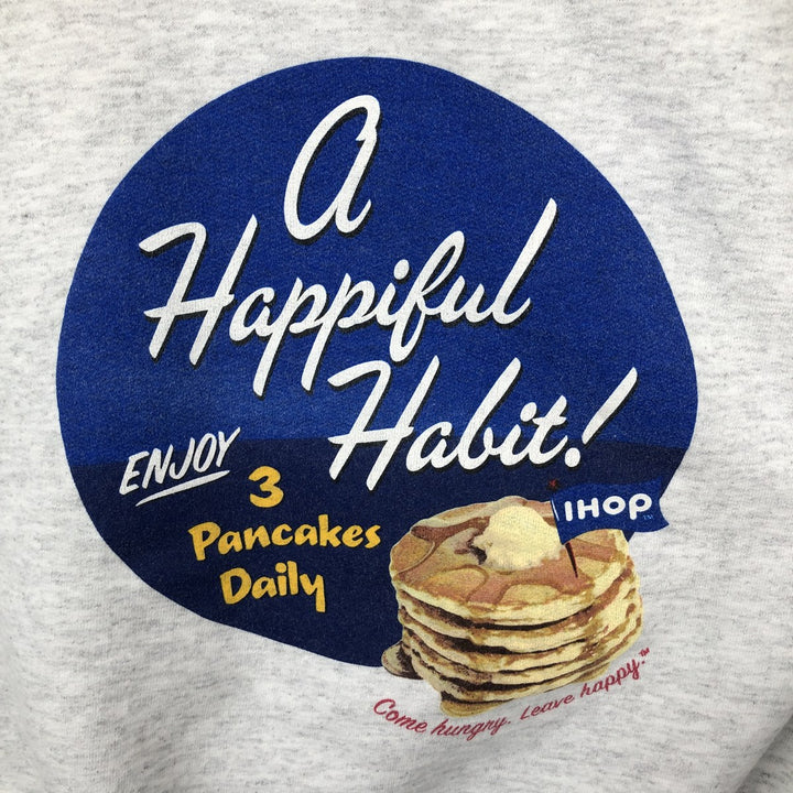 Hanes IHOP Advertising Sweatshirt, Men's Size XL (approx.) unclear gray type Vintage Second Hand