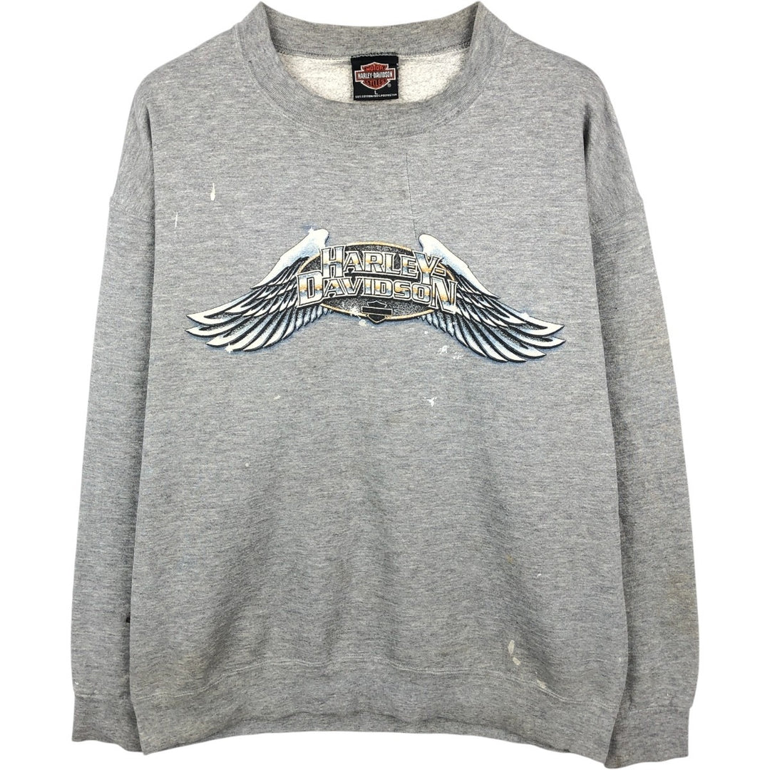 Harley-Davidson Advertising Sweatshirt, Made in USA, Men's Size L cotton gray type Vintage Second Hand