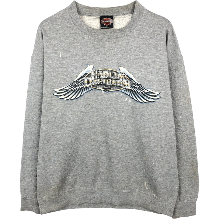 Harley-Davidson Advertising Sweatshirt, Made in USA, Men's Size L cotton gray type Vintage Second Hand