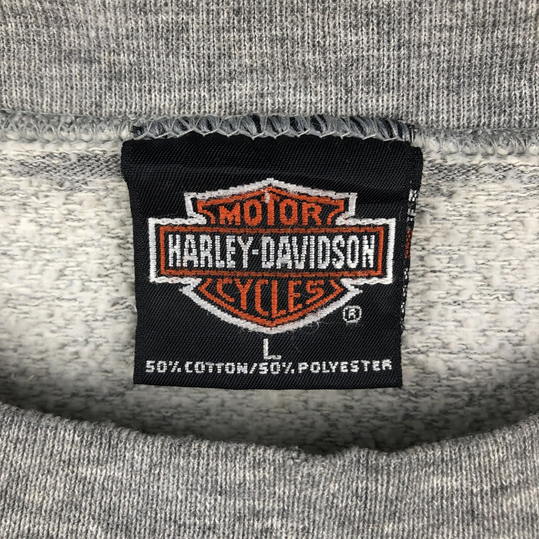 Harley-Davidson Advertising Sweatshirt, Made in USA, Men's Size L cotton gray type Vintage Second Hand