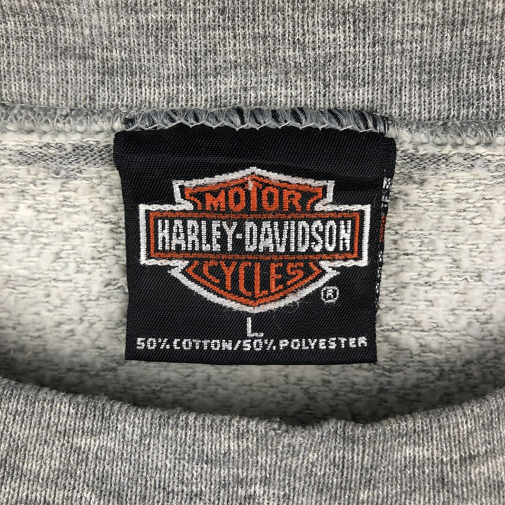 Harley-Davidson Advertising Sweatshirt, Made in USA, Men's Size L cotton gray type Vintage Second Hand