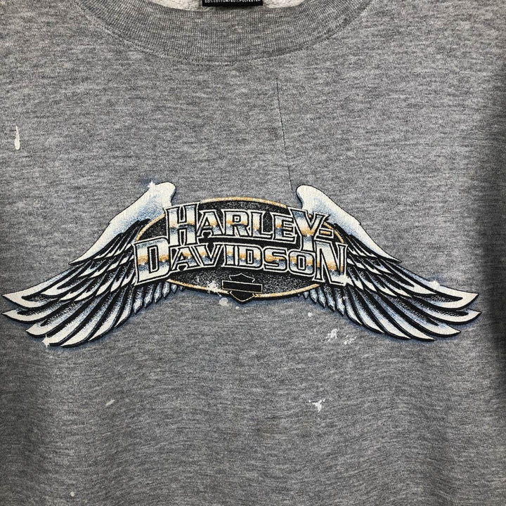 Harley-Davidson Advertising Sweatshirt, Made in USA, Men's Size L cotton gray type Vintage Second Hand