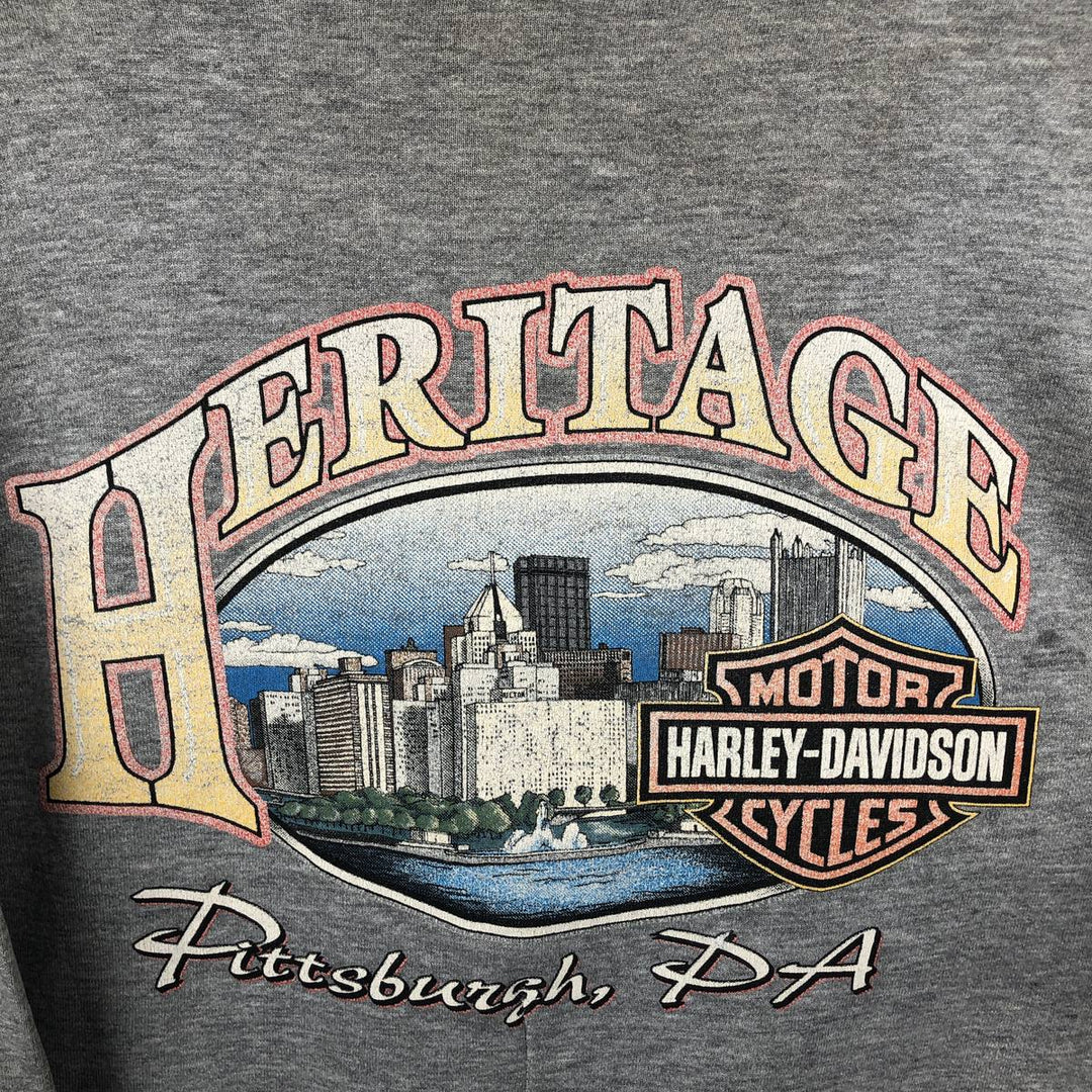 Harley-Davidson Advertising Sweatshirt, Made in USA, Men's Size L cotton gray type Vintage Second Hand