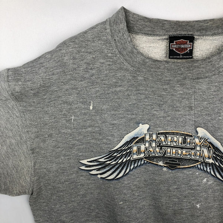 Harley-Davidson Advertising Sweatshirt, Made in USA, Men's Size L cotton gray type Vintage Second Hand