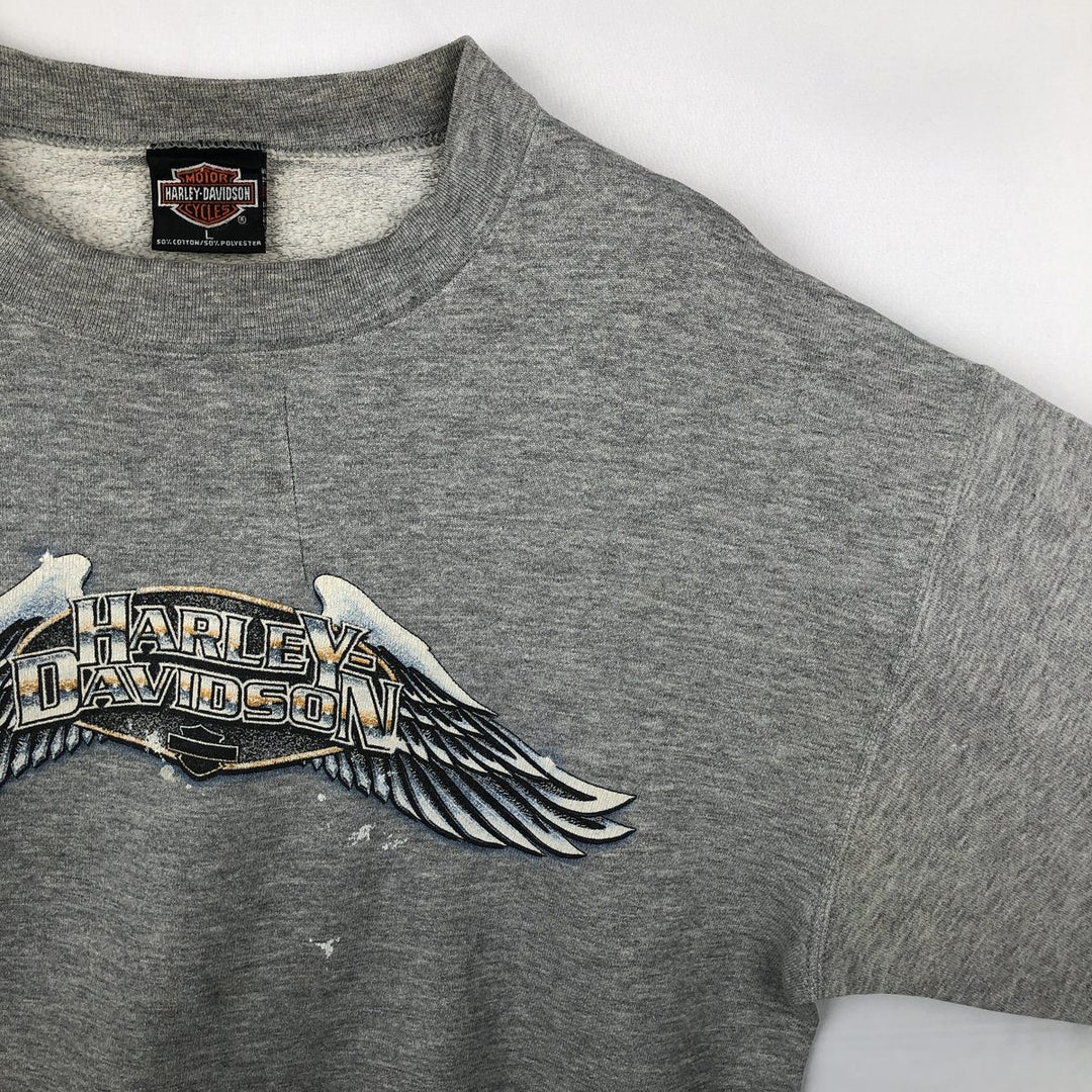 Harley-Davidson Advertising Sweatshirt, Made in USA, Men's Size L cotton gray type Vintage Second Hand