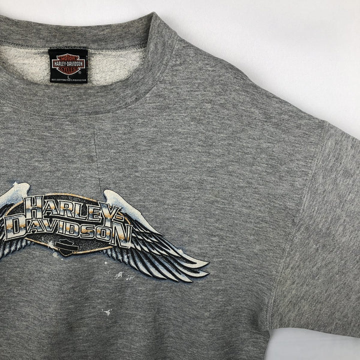 Harley-Davidson Advertising Sweatshirt, Made in USA, Men's Size L cotton gray type Vintage Second Hand