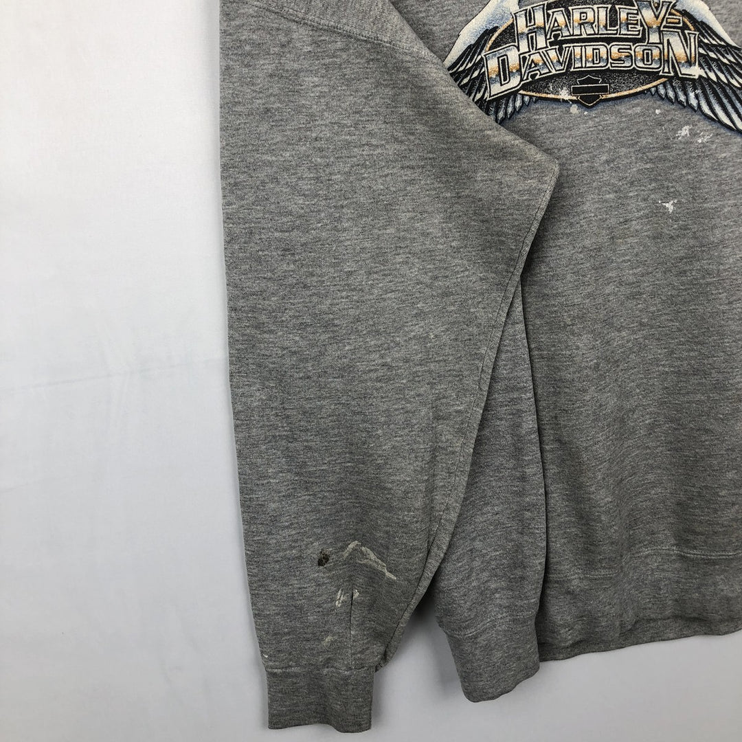 Harley-Davidson Advertising Sweatshirt, Made in USA, Men's Size L cotton gray type Vintage Second Hand