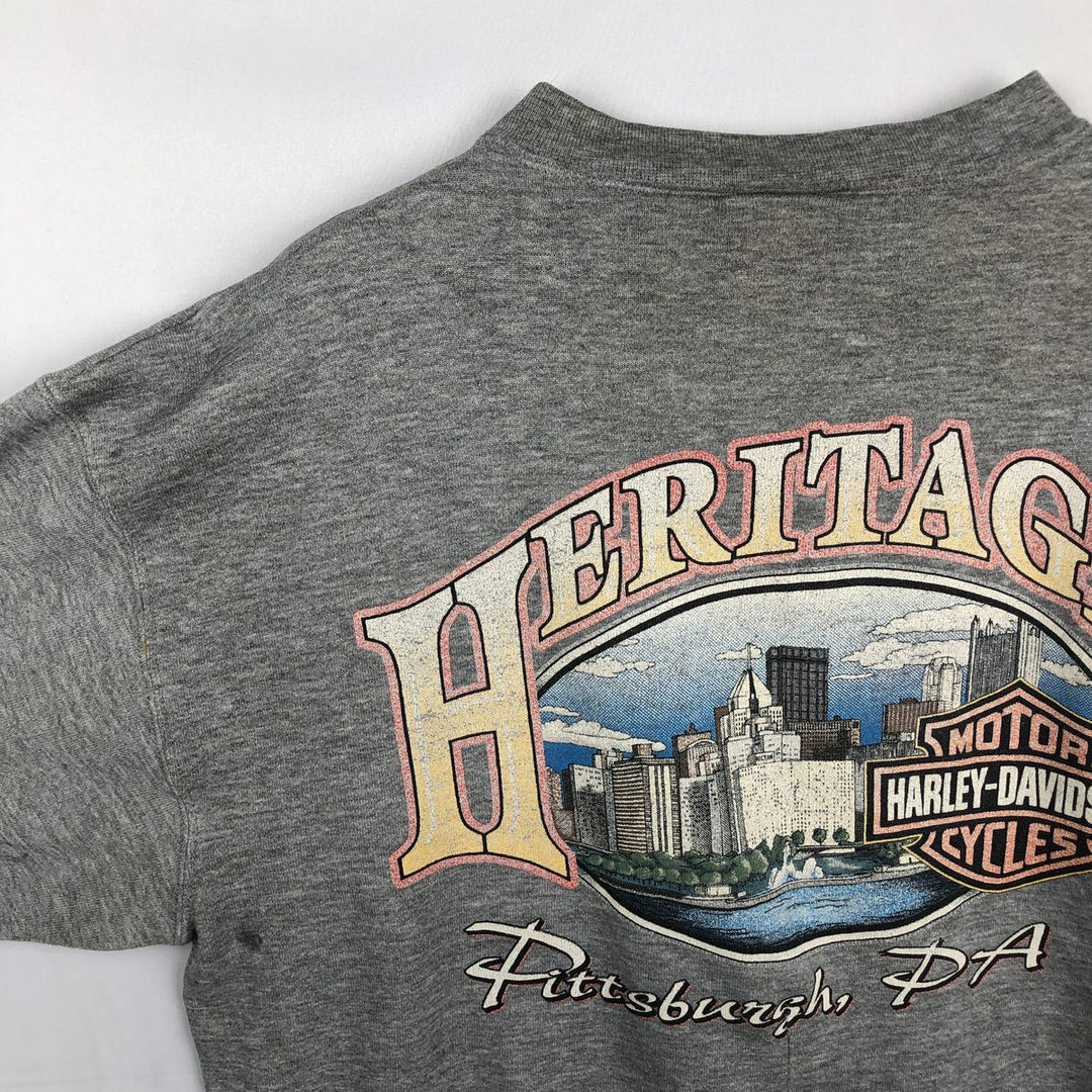 Harley-Davidson Advertising Sweatshirt, Made in USA, Men's Size L cotton gray type Vintage Second Hand