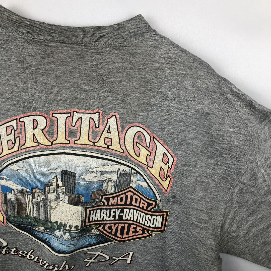 Harley-Davidson Advertising Sweatshirt, Made in USA, Men's Size L cotton gray type Vintage Second Hand
