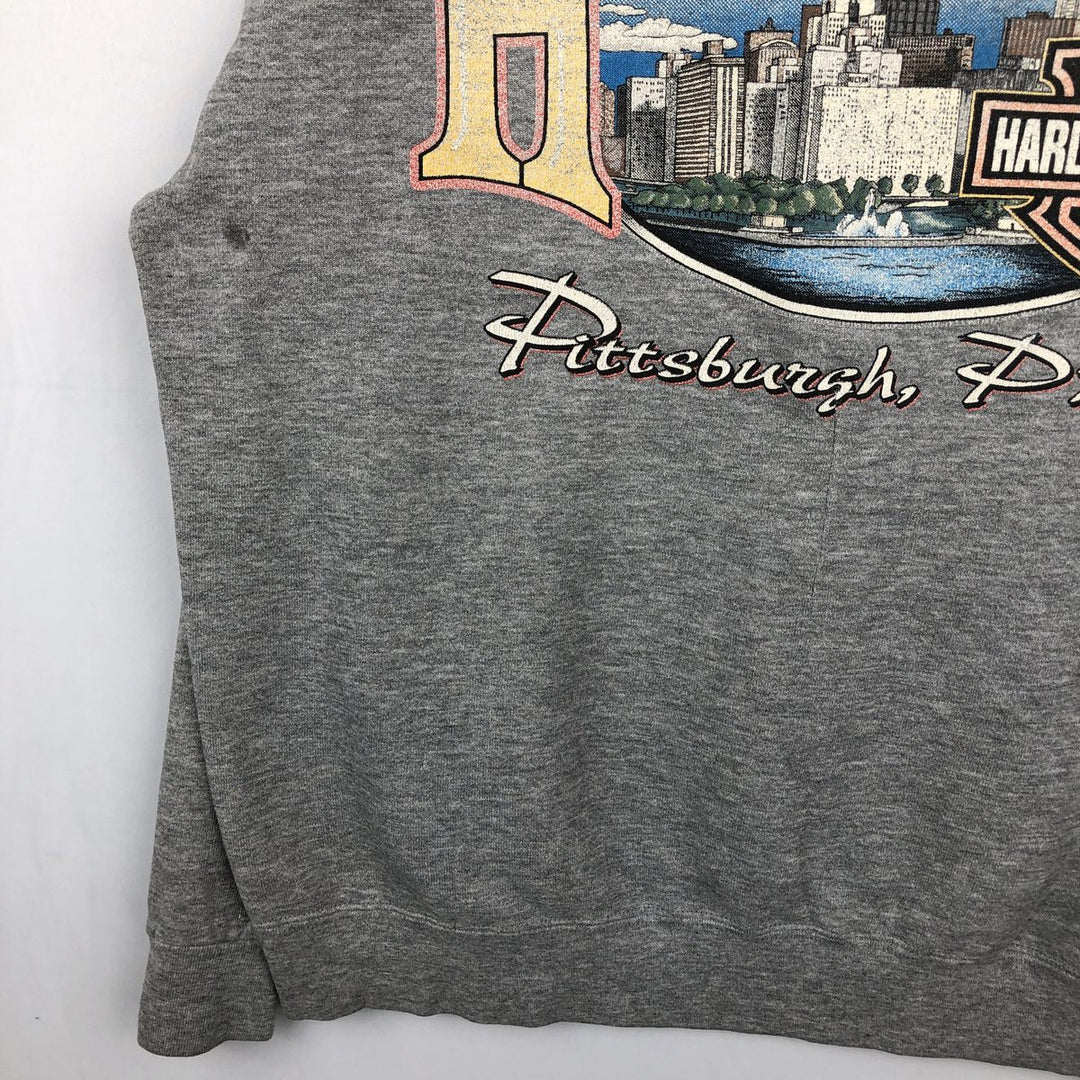 Harley-Davidson Advertising Sweatshirt, Made in USA, Men's Size L cotton gray type Vintage Second Hand