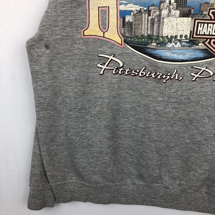 Harley-Davidson Advertising Sweatshirt, Made in USA, Men's Size L cotton gray type Vintage Second Hand