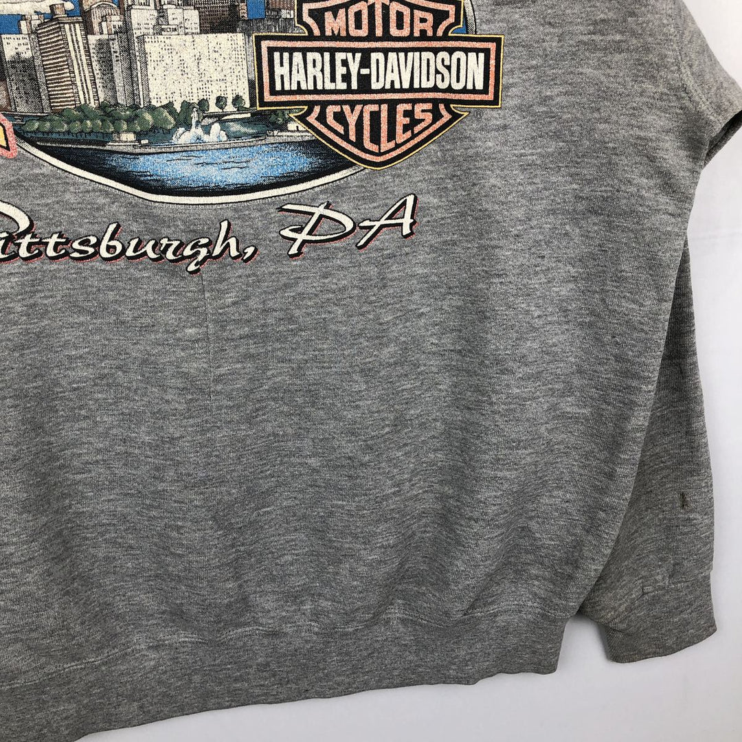 Harley-Davidson Advertising Sweatshirt, Made in USA, Men's Size L cotton gray type Vintage Second Hand
