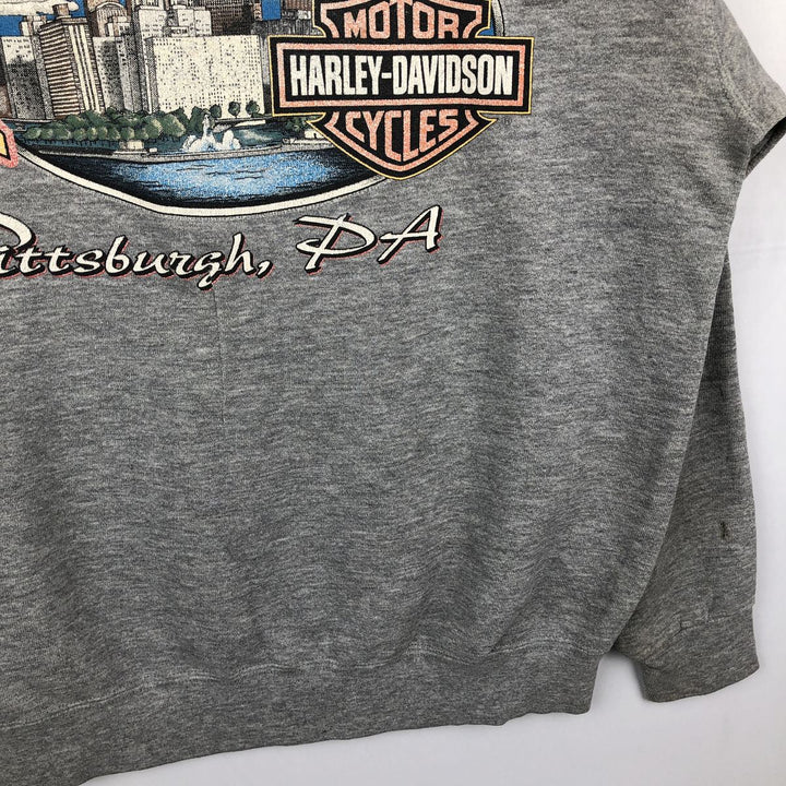 Harley-Davidson Advertising Sweatshirt, Made in USA, Men's Size L cotton gray type Vintage Second Hand