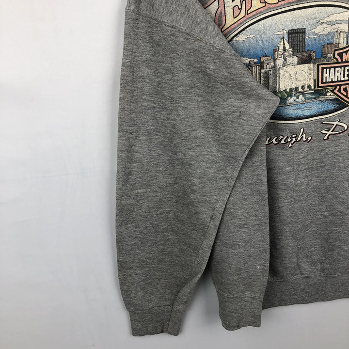 Harley-Davidson Advertising Sweatshirt, Made in USA, Men's Size L cotton gray type Vintage Second Hand