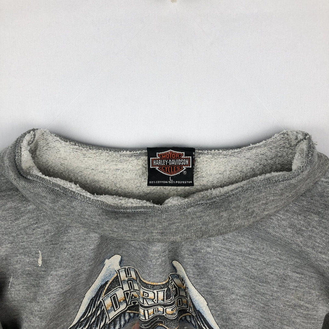 Harley-Davidson Advertising Sweatshirt, Made in USA, Men's Size L cotton gray type Vintage Second Hand