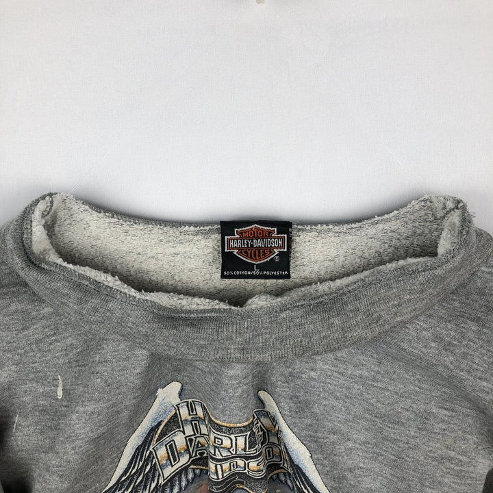Harley-Davidson Advertising Sweatshirt, Made in USA, Men's Size L cotton gray type Vintage Second Hand