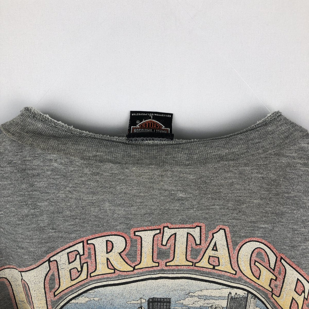 Harley-Davidson Advertising Sweatshirt, Made in USA, Men's Size L cotton gray type Vintage Second Hand