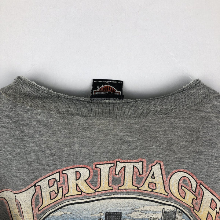 Harley-Davidson Advertising Sweatshirt, Made in USA, Men's Size L cotton gray type Vintage Second Hand