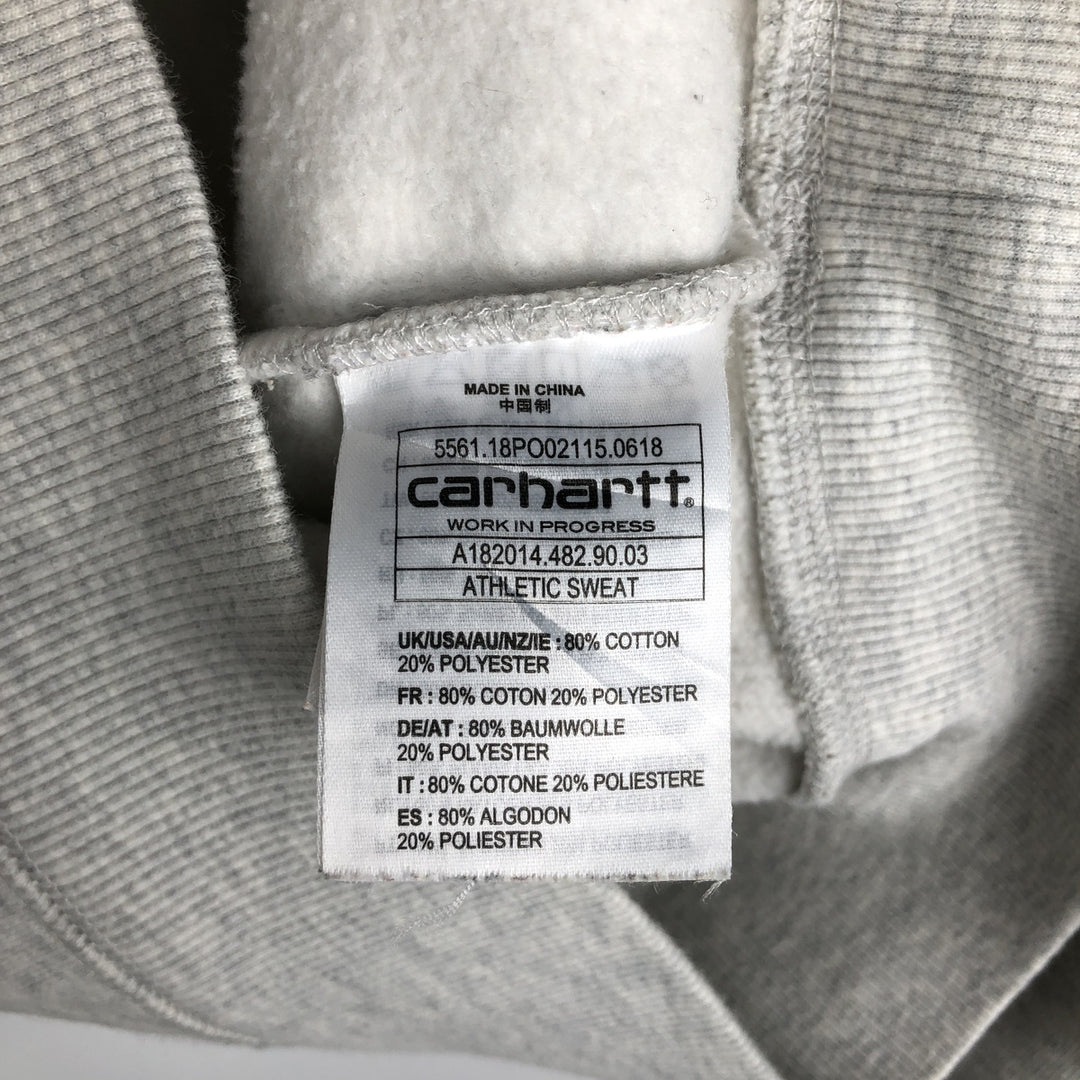 Carhartt logo sweatshirt, men's size M cotton gray type Vintage Second Hand
