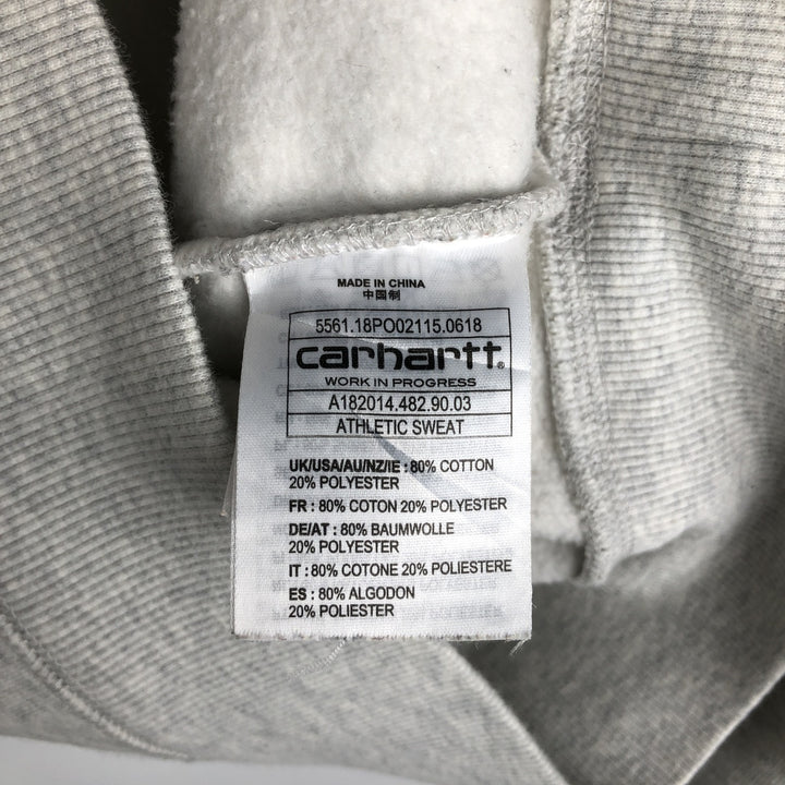 Carhartt logo sweatshirt, men's size M cotton gray type Vintage Second Hand
