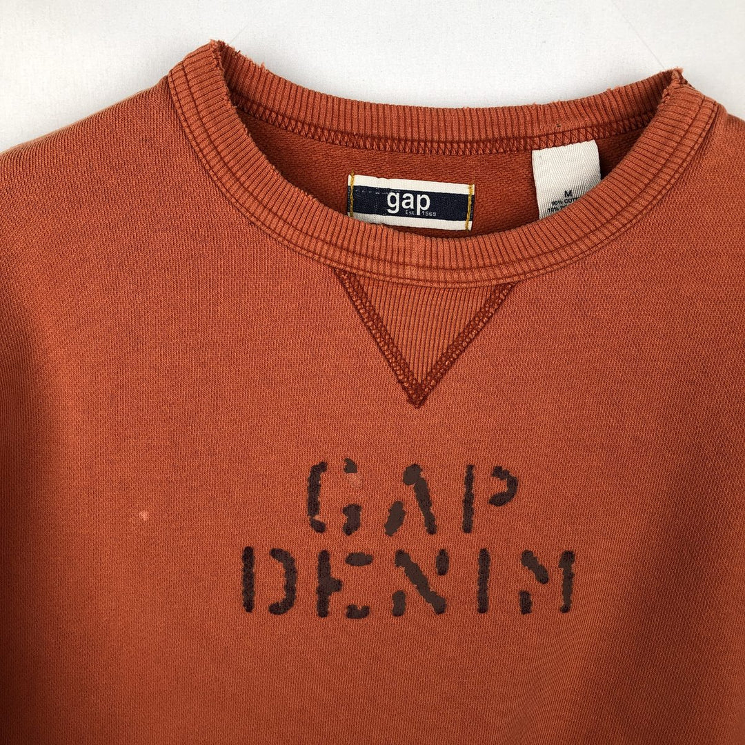 GAP DENIM Old GAP Logo Sweatshirt, Men's Size M (approx.), Vintage cotton orange type Vintage Second Hand