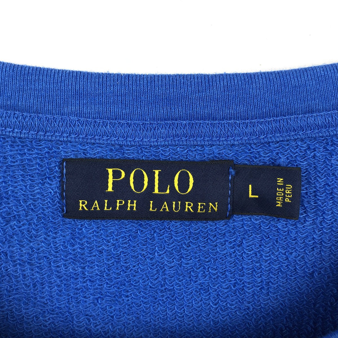 Ralph Lauren POLO RALPH LAUREN One-point logo sweatshirt, sweatshirt, men's size L cotton blue type Vintage Second Hand