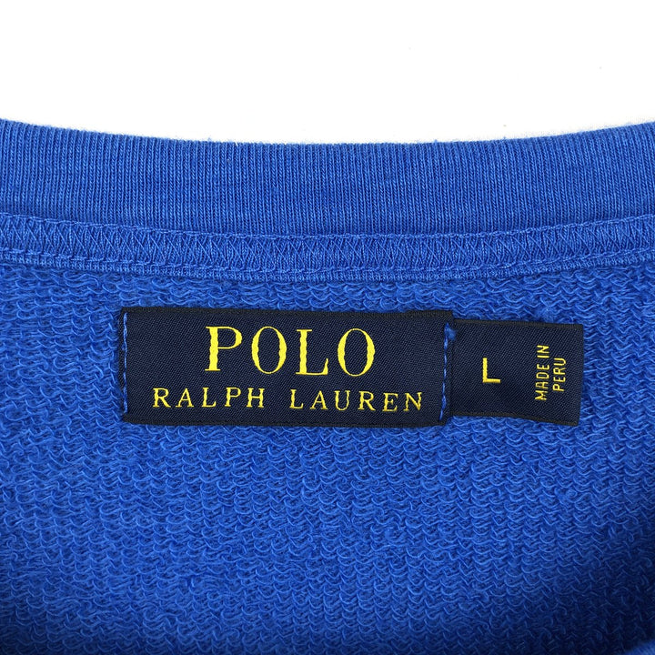 Ralph Lauren POLO RALPH LAUREN One-point logo sweatshirt, sweatshirt, men's size L cotton blue type Vintage Second Hand
