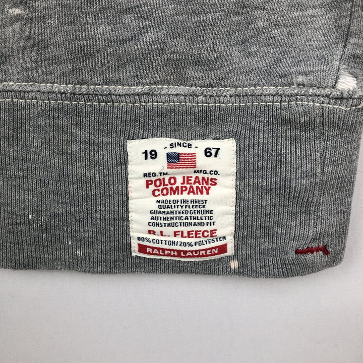 Ralph Lauren POLO JEANS COMPANY RALPH LAUREN Logo Sweatshirt (Men's Size M) cotton gray type Vintage Second Hand