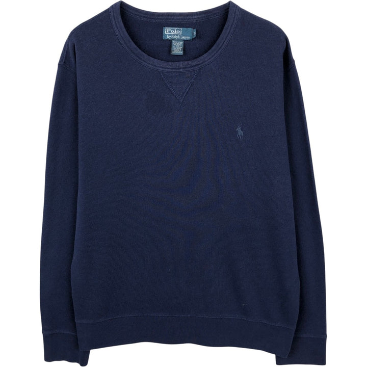 Ralph Lauren POLO by Ralph Lauren One Point Logo Sweatshirt Trainer Men's L size cotton navy blue type Vintage Second Hand