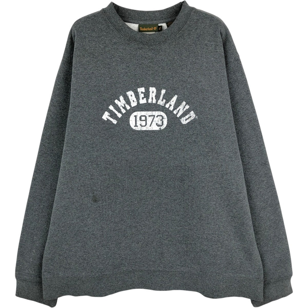 Vintage 90s-00'S Timberland logo sweatshirt, men's size XL cotton gray type Vintage Second Hand