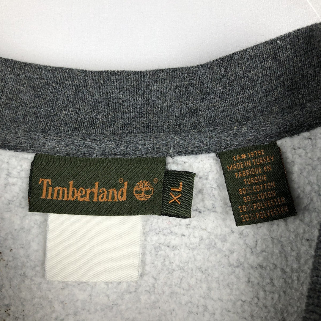 Vintage 90s-00'S Timberland logo sweatshirt, men's size XL cotton gray type Vintage Second Hand