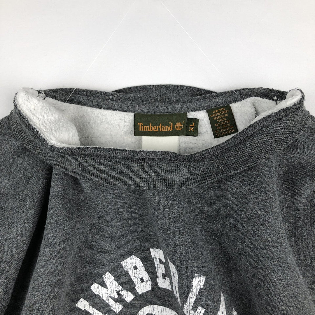 Vintage 90s-00'S Timberland logo sweatshirt, men's size XL cotton gray type Vintage Second Hand