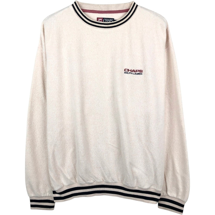 Ralph Lauren CHAPS Logo Sweatshirt (Men's Size M) cotton ivory Vintage Second Hand
