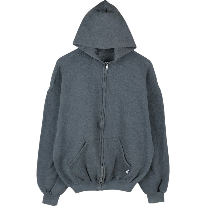 Russell Athletic Full-Zip Sweatshirt Hoodie, Men's Size XL (approx.) cotton navy blue type Vintage Second Hand