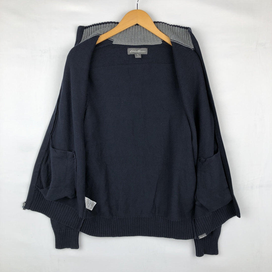 Russell Athletic Full-Zip Sweatshirt Hoodie, Men's Size XL (approx.) cotton navy blue type Vintage Second Hand