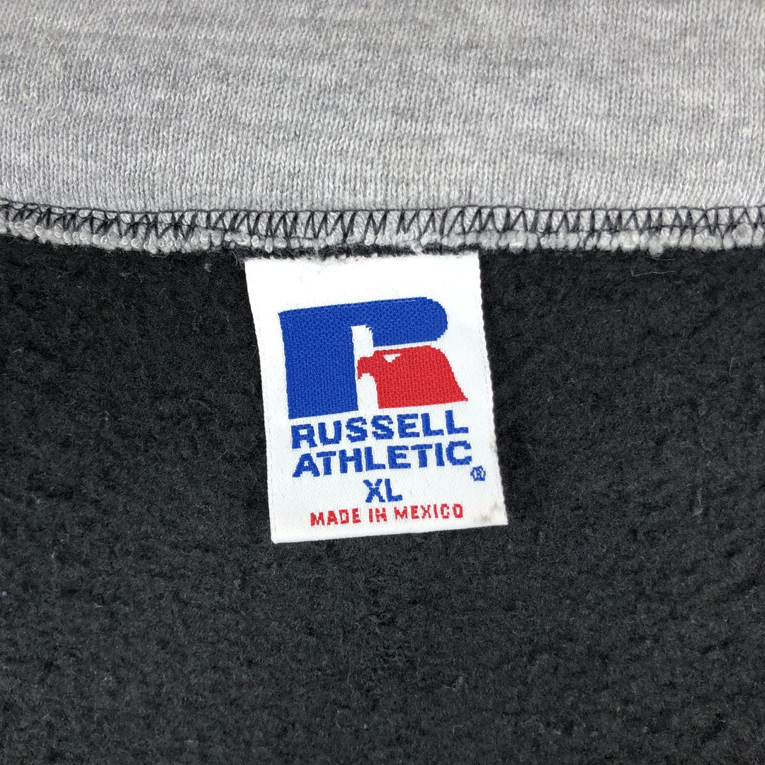 90'S Russell Athletic Full-Zip Sweatshirt, Men's Size XL (Equivalent), Vintage cotton black type Vintage Second Hand