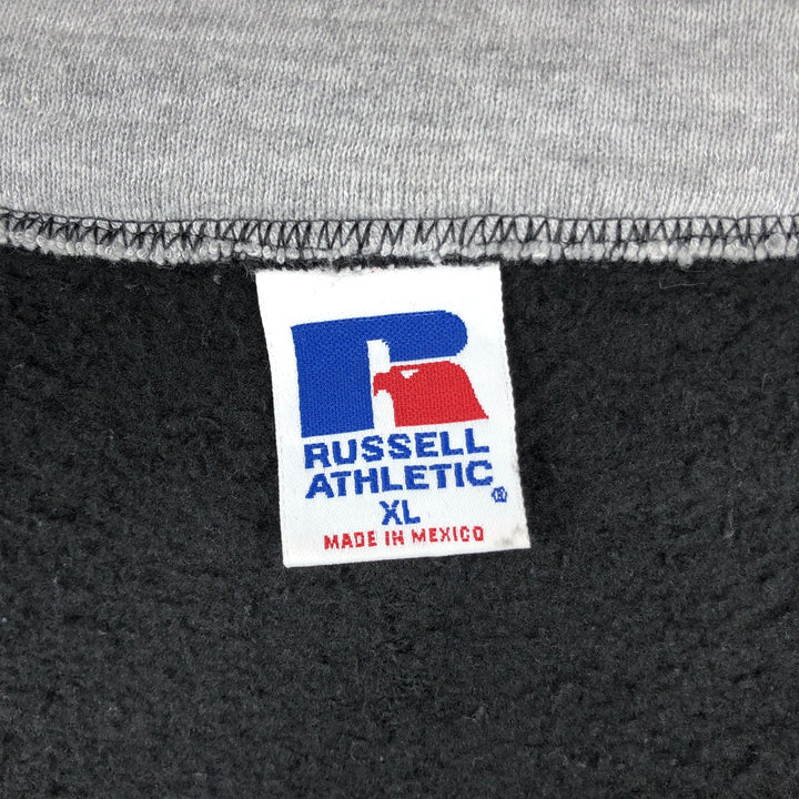 90'S Russell Athletic Full-Zip Sweatshirt, Men's Size XL (Equivalent), Vintage cotton black type Vintage Second Hand