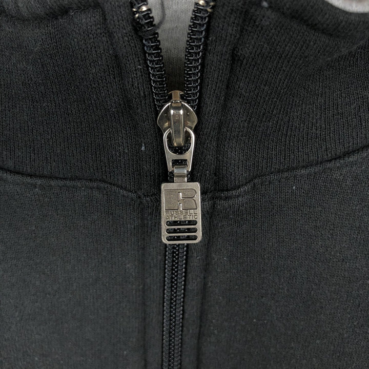 90'S Russell Athletic Full-Zip Sweatshirt, Men's Size XL (Equivalent), Vintage cotton black type Vintage Second Hand