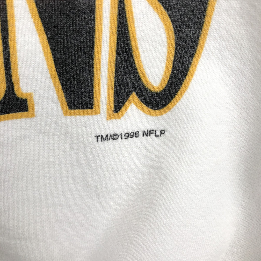 90'S TRUE-FAN Pittsburgh Steelers Super Bowl Print Sweatshirt, Made in USA, Men's Size L (approx.) cotton white type Vintage Second Hand