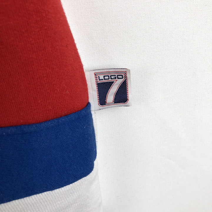 80s-90'S Logo Seven NBA Detroit Pistons Print Sweatshirt, Made in USA, Men's Size L (Equivalent), Vintage polyester white type Vintage Second Hand