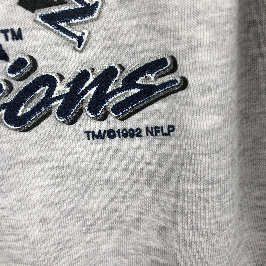 90'S JERSEYS NFL DALLAS COWBOYS printed sweatshirt, made in USA, men's size XL equivalent. cotton gray type Vintage Second Hand