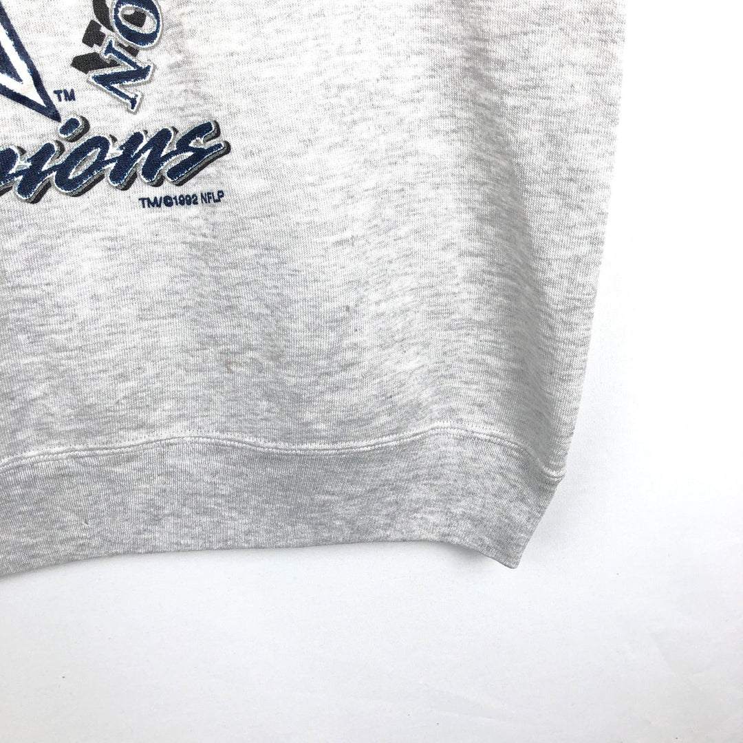 90'S JERSEYS NFL DALLAS COWBOYS printed sweatshirt, made in USA, men's size XL equivalent. cotton gray type Vintage Second Hand